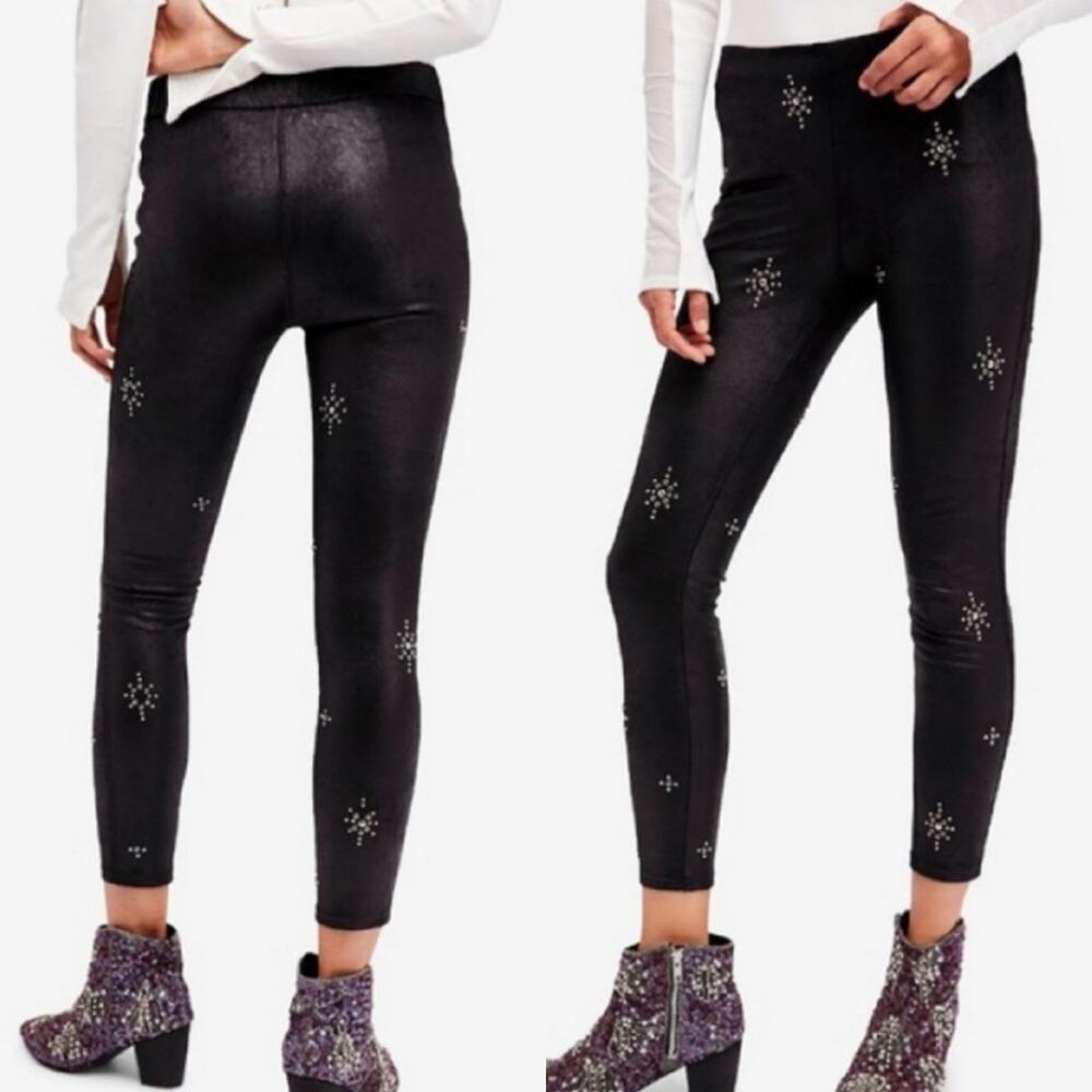 Free People Faux Suede Star Studded Leggings - Picture 6 of 7